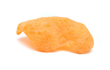 Fresh crunchy crab crackers on white background