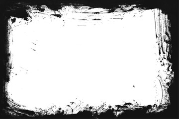 Grunge border texture background. Grunge style frames are black on a white background.	