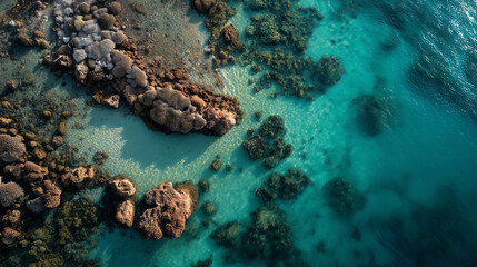 aerial view of the sea