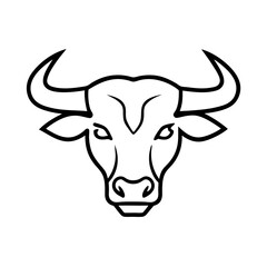 Redbulls head vector line art on white background