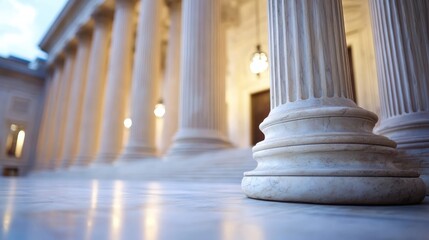 Courthouse. Blurred background