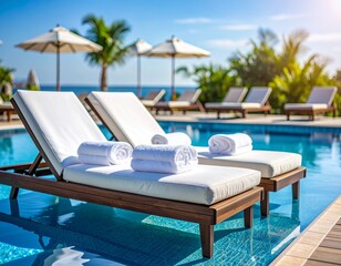 Resort Retreat: Sparkling Pool & Inviting Lounge Chairs