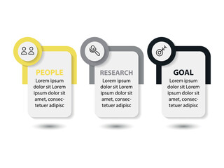 Business data visualization. 3 steps infographic icons designed for abstract background template milestone element modern diagram process technology digital marketing data presentation chart Vector
