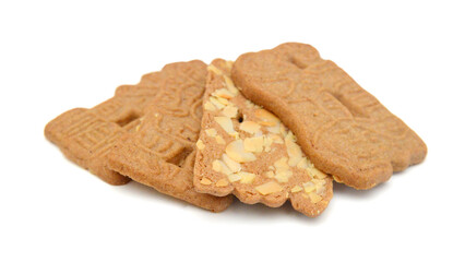 Small stack of macadamia nut and white chocolate cookies.