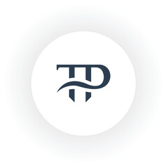 abstract blue color letter TP logo template