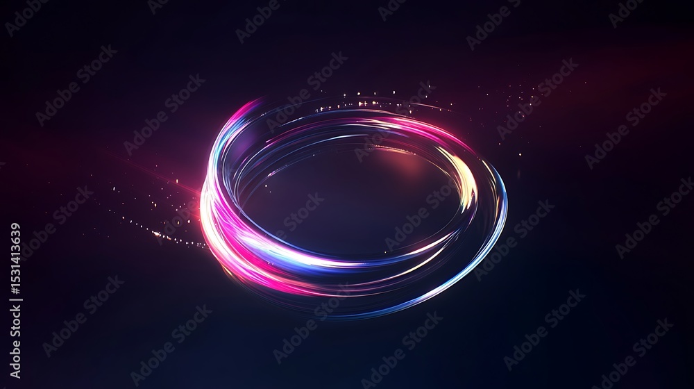 Poster a holographic logo floating in a digital matrix, surrounded by soft, ambient light patterns