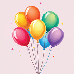 Obraz premium colorful balloons isolated vector illustration