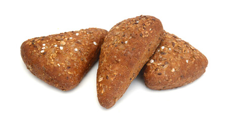 Stack grain bread isolated on white background