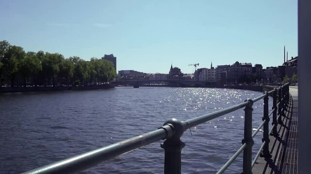 bridge over river in liege belgium