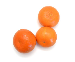 Ripe mandarin citrus isolated tangerine mandarine orange on white background.