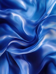 Obraz premium Abstract Blue Silk Swirls: A mesmerizing abstract image of swirling blue silk, evoking a sense of movement, fluidity, and luxury.