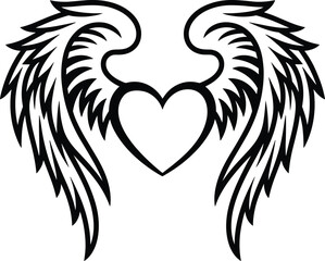 Obraz premium Angel Wings Heart Svg, Angel Svg