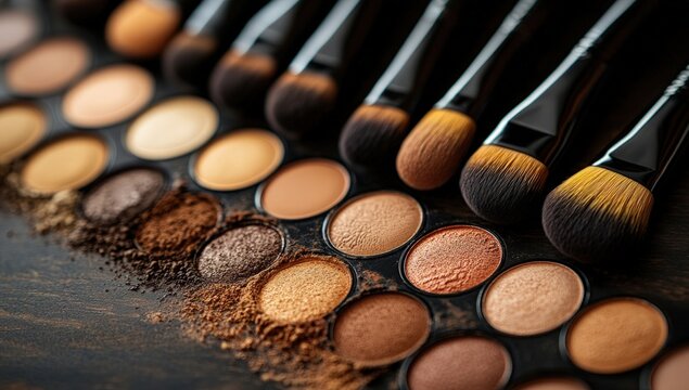 Makeup palette and brushes