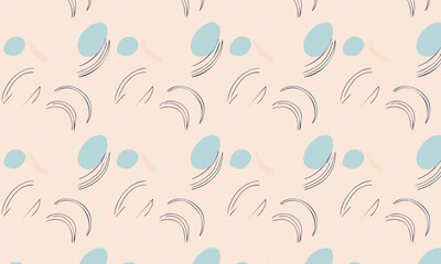 	Minimalist abstract seamless vector pattern with doodles and arches
