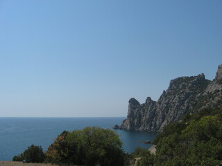 Fototapeta premium view of the coast of the sea