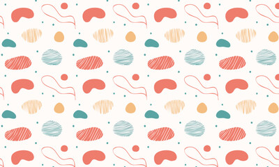 	Playful abstract seamless vector pattern with doodles