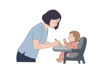 A mother gently guides her toddler?s hand as they explore drawing. Warm, supportive interaction. Focus on early development and learning.