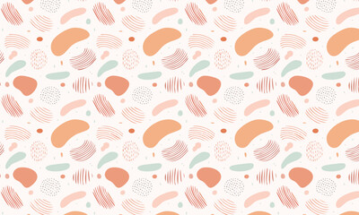 	Soft pastel abstract seamless vector pattern with doodles