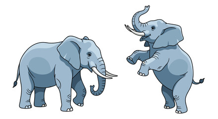 Obraz premium A Collection of Playful Elephants Engaged in Cheerful Antics and Joyful Interaction Together