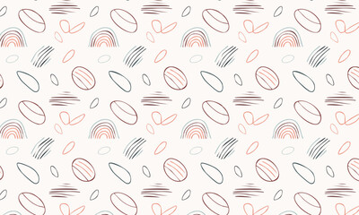 	Soft pastel abstract seamless vector pattern with doodles