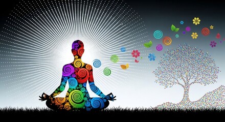A calm yogi in solitude, mastering mind and body through deep meditation and spiritual focus.