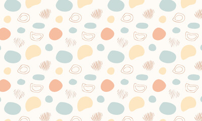 	Soft pastel abstract seamless vector pattern with doodles