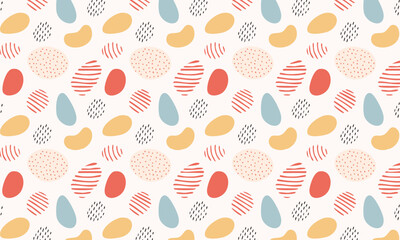 Naklejka premium Playful abstract seamless vector pattern with textured pebbles