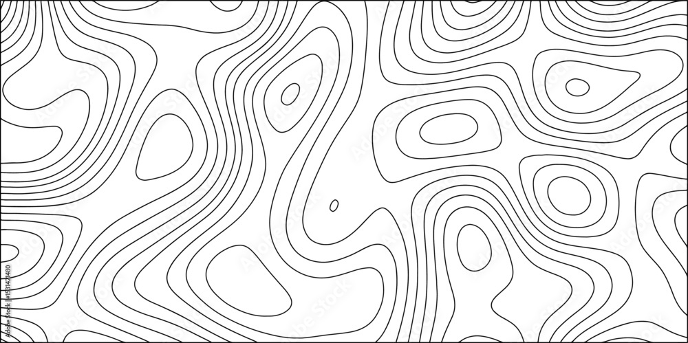 Aufkleber abstract black and white contour line pattern resembling topographic or elevation map lines. fluid, 
