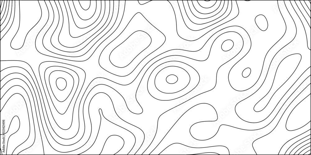 Aufkleber abstract black and white contour line pattern resembling topographic or elevation map lines. fluid, 