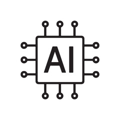 AI Microchip: Artificial Intelligence Circuitry Icon