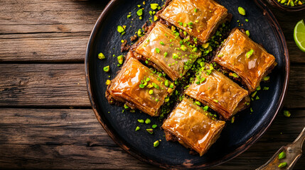 Rich chocolate baklava with pista  7C6A7