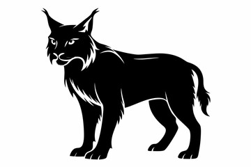 Obraz premium lynx sihouette black vector