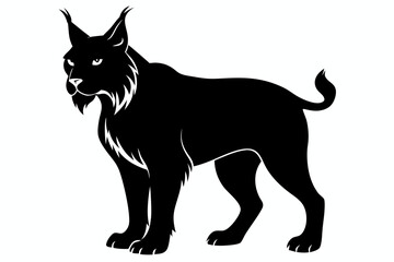 Obraz premium lynx sihouette black vector