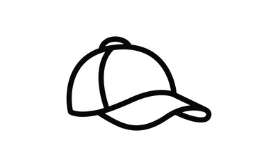 Baseball Cap Icon: A Simple Line Drawing