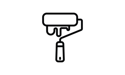 Simple paint roller icon, perfect for home improvement, renovation, or design projects.