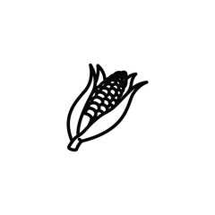 Corn Cob Illustration: A Simple Line Drawing of a Fresh Corn on the Cob