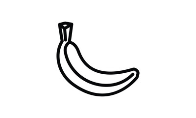 Single Banana Line Art Illustration