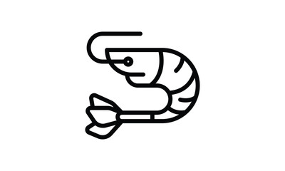 Shrimp Icon: A Simple Line Art Design