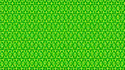 Bright green abstract pattern featuring repetitive circular motifs creating a modern, seamless design.