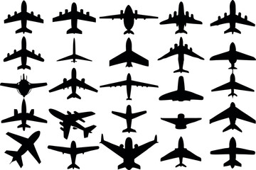 flight aviation airplane silhouettes vector