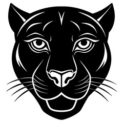 Panther head vector Silhouette on white background