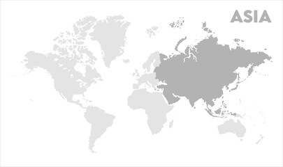 Asia highlighted on world map-01, Map of Asia, highlighted on the world map, Asia on the world map, Satellite view, Asia location on the globe.