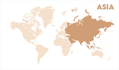 Asia continent map-15, Map of Asia, highlighted on the world map, Asia on the world map, Satellite view, Asia location on the globe.