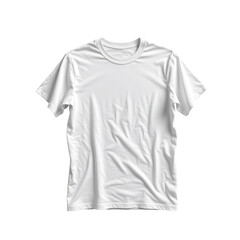 Plain white t-shirt mockup for fashion design showcasing soft fabric and casual style with realistic wrinkles and folds