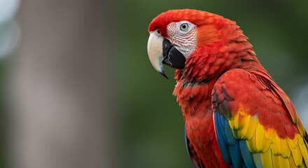 Fototapeta premium Beautiful red and yellow macaw with 4k resolution