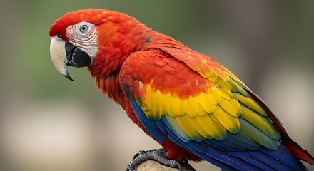 Obraz premium Beautiful red and yellow macaw with 4k resolution