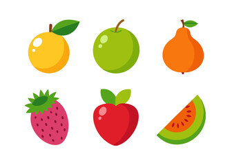 set of fruits and berries