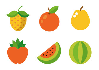 set of fruits and vegetables