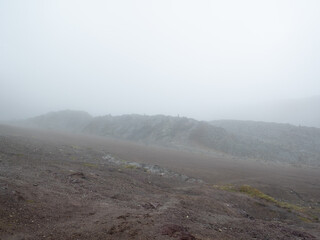 Foggy Scenery Around the Mountains, on the Way to the Rainbow Mountain