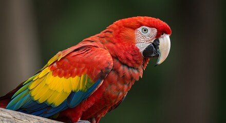 Fototapeta premium Beautiful red and yellow macaw with 4k resolution